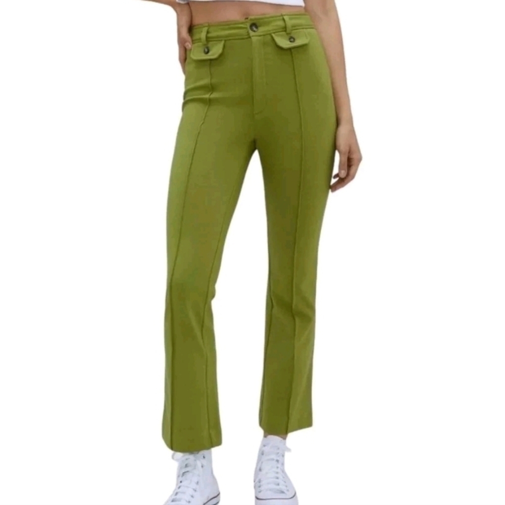 Everlane Women's The Work It Pants Ponte Stretch Moss Green Size 10